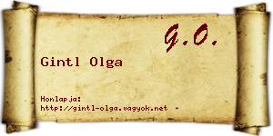 Gintl Olga névjegykártya